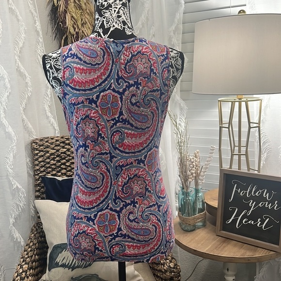 Lauren Ralph Lauren PM sleveless ruffled color top - Picture 5 of 6